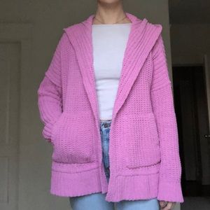 Pink knitted cardigan